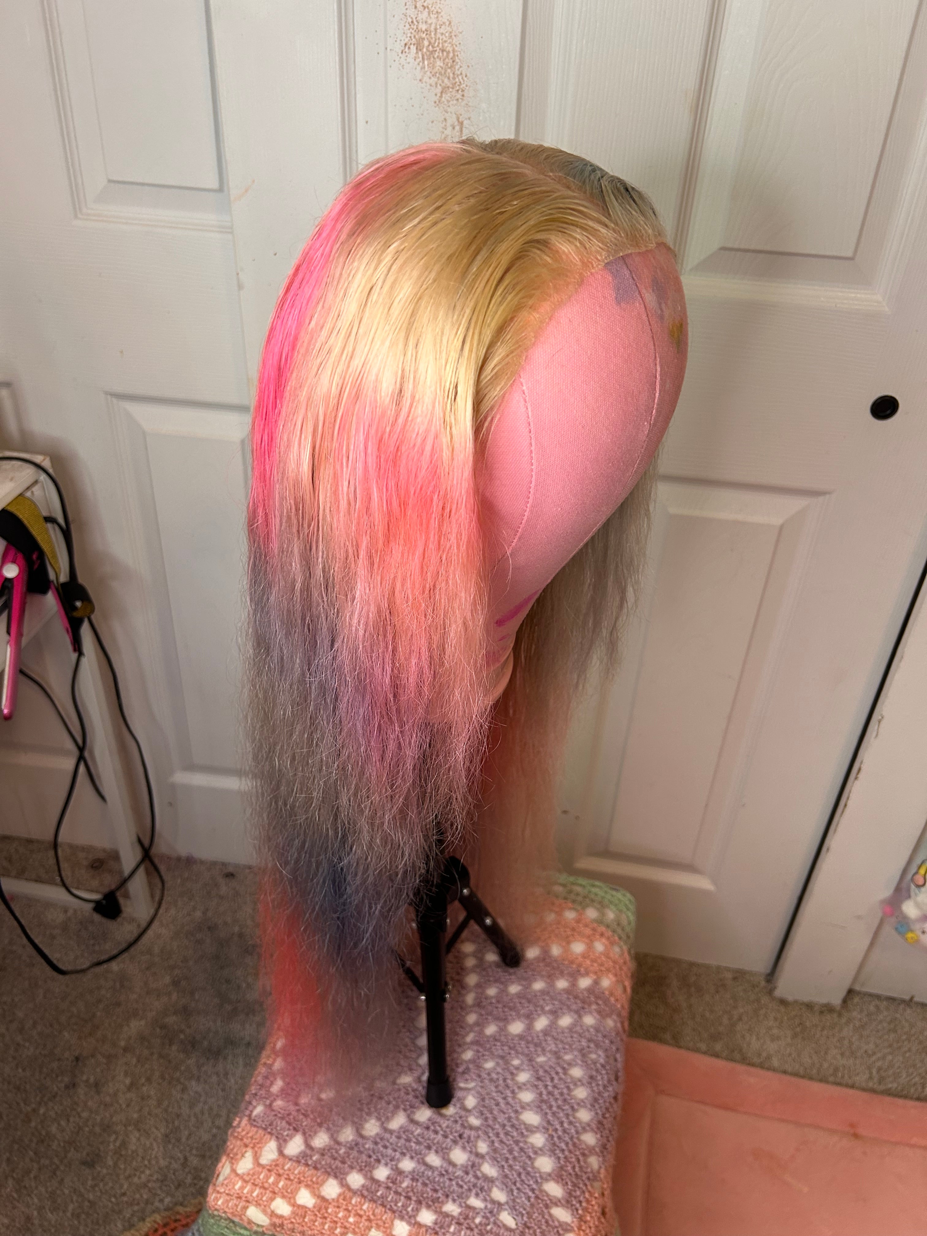 *refurbished* custom dye unicorn 32 in 100% human hair